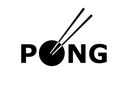 PONG svart logotyp på vit bakgrund