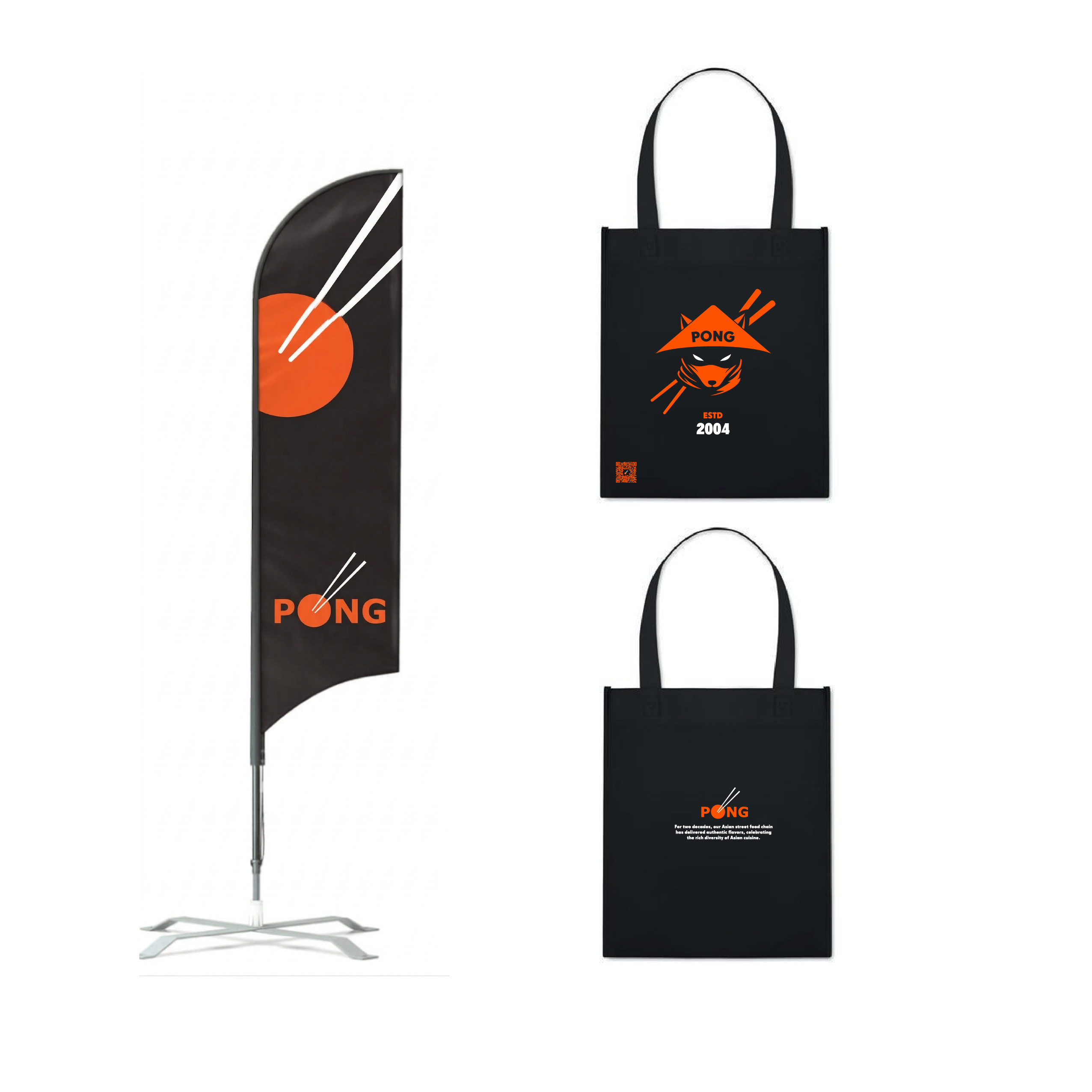 PONG Flagga och kassar